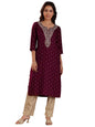 Libas WomenS Cotton Woven Design Straight Kurta (26967R Maroon