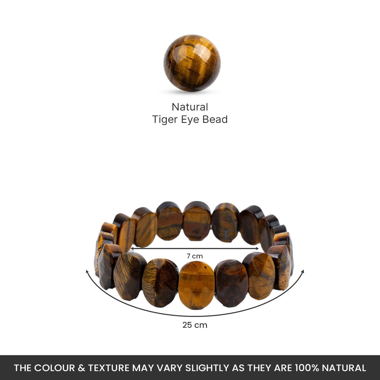 Astrotalk Tiger Eye Flat Bead Stretchable Bracelet | Genuine Tiger Eye Stone | Crystal Jewellery for Women For Confidence, Focus, & Strength | Gift For Women | Valentine Gift for Girlfriend