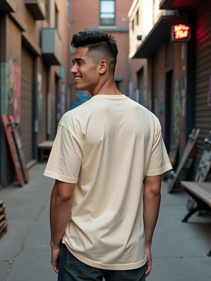 Nobero MenS Graphic Printed Regular Fit T-Shirt (1M-Twts-C1163-Pbl_Sand_1