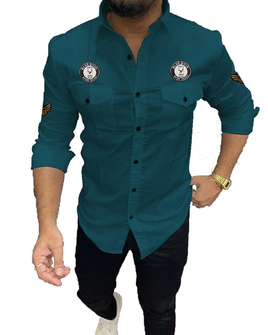 Kadiyu Double Pocket MenS Casual Fit Formal Shirt - Stylish And Comfortable Dress Shirt For Work And Everyday Wear