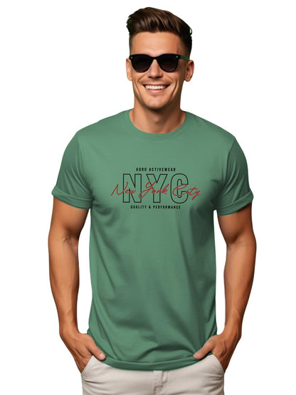 ADRO Mens NYC Cotton T-Shirt (RN22-03-NYC-PT_Pista)