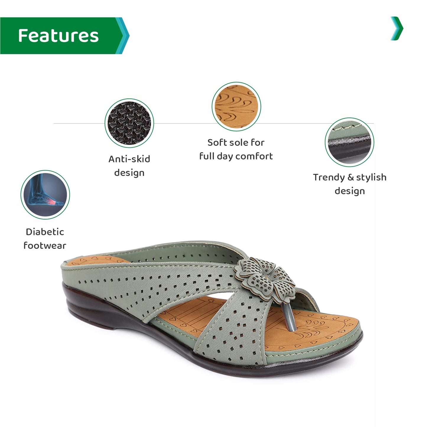 ORTHO JOY Fancy doctor slippers | Soft Sandal for women | Comfortable Footwear for women