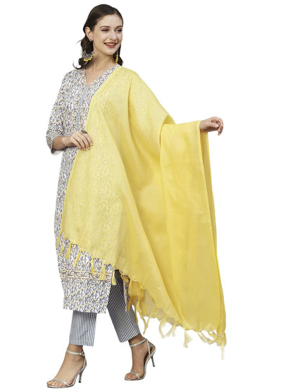 Tee Projekt WomenS Cotton Blend V Neck Straight Kurta Pant With Dupatta Set Ll Floral Printed Kurta Set Ll Regular Kurta Set Li