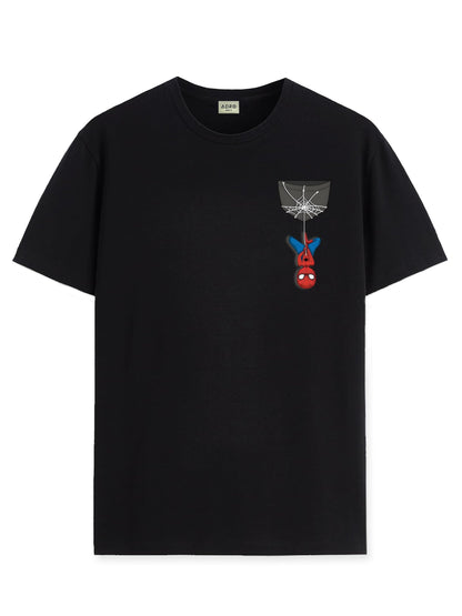ADRO Tshirt for Men | Anime T Shirt for Men | 100% Cotton Tshirt | Graphic Printed T-Shirt | Chest Printed Tshirt | Spiderman Ts
