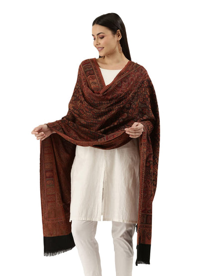 Pashmoda Women Dil-kash Kashmiri Royal Paisley Design Jamawar Shawl (Size: 101 X 203 Cms)