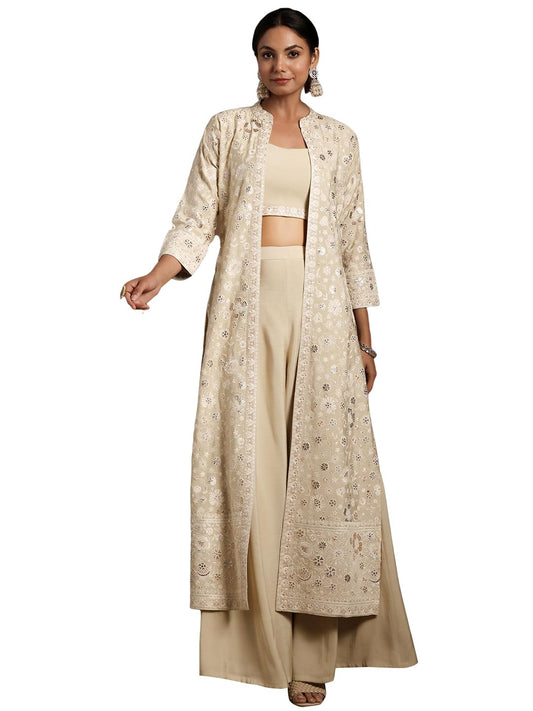 Libas Art Womens Solid Silk Blend Co-Ord Set For Women