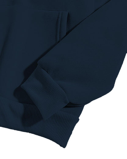 Adro Men'S Cotton Neck Hooded Sweatshirt (H20-M-Byo-Nb_Navy)