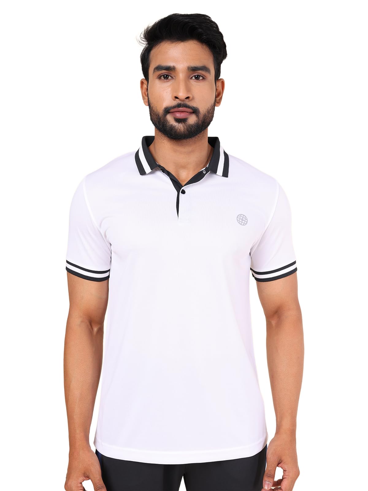 Rupa Colors Mens PLAYSURE Dry FIT Activewear Polo T-Shirt | 100% Polyester Fabric | Dual Color | Contrast Collar | Reflective Lo
