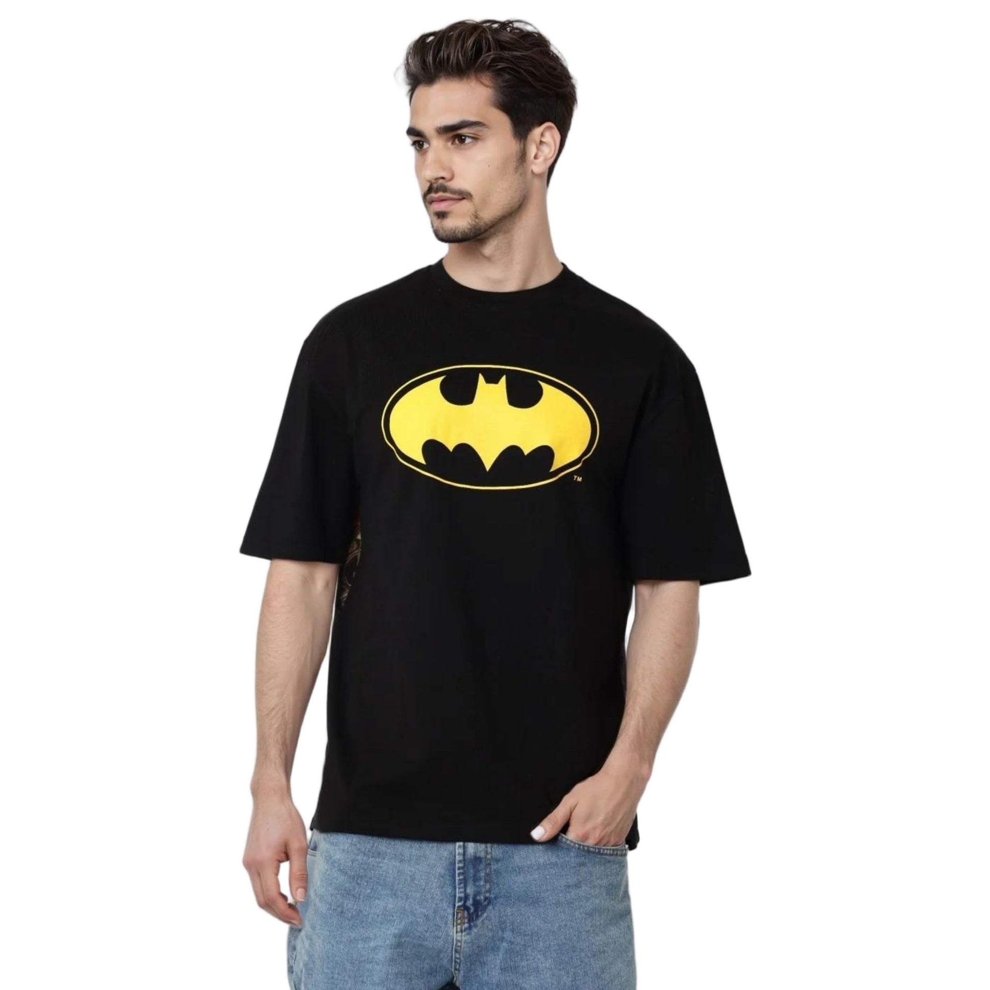 The Indian Garage Co Mens Warner Bros. Collection Boxy Fit Batman Crew Neck T-Shirt