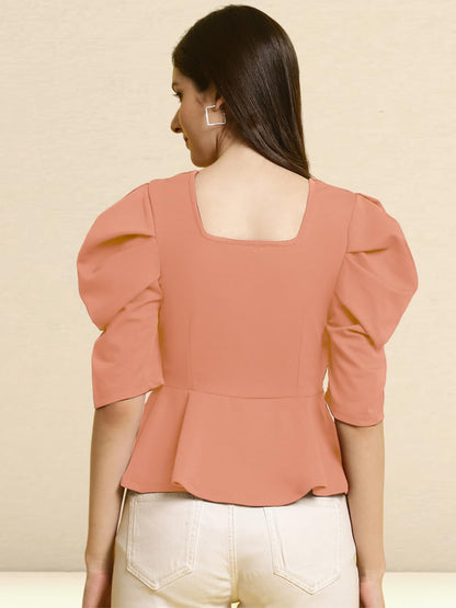 Tee Projekt Womens Casual Trendy Top with Stylish Short Puff Sleeves ll Soft & Stylish Womens Tee