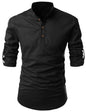 Finivo Fashion MenS Cotton Blend Solid Full Sleeve Short Kurta Shirt Black