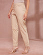 Fabindia Beige Cotton Full Length Formal Slim Chino Pant