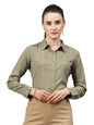 Style Quotient Women Olive Self Design Polyester Formal Shirt