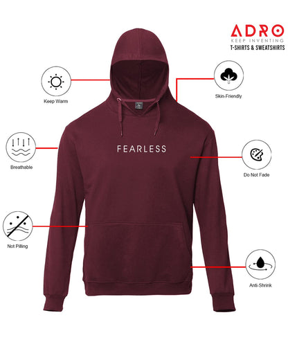 ADRO Fearless Printed Hoodie/Sweatshirt for Men (H22-M-FRL)