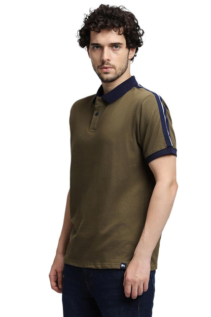 Dennis Lingo MenS Cotton Olive Solid Polo T-Shirt (Solid Polo)