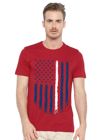 ADRO Men's Regular Fit T-Shirt (RNR-M-USA-RD_Red)