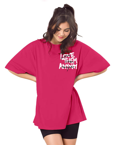 SHODOX Womens Oversized Drop Shoulder Printed T-Shirt | Soft, Breathable & Light Weight Cotton Blend | Loose Fit Stylish Top for