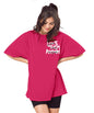 SHODOX Womens Oversized Drop Shoulder Printed T-Shirt | Soft, Breathable & Light Weight Cotton Blend | Loose Fit Stylish Top for
