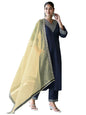 Sanisa Womens Silk Sequence Embroidery Work Straight Kurta with Pant and Dupatta | Ethnic Set | Suit Set | Kurta Set(104KBD1137