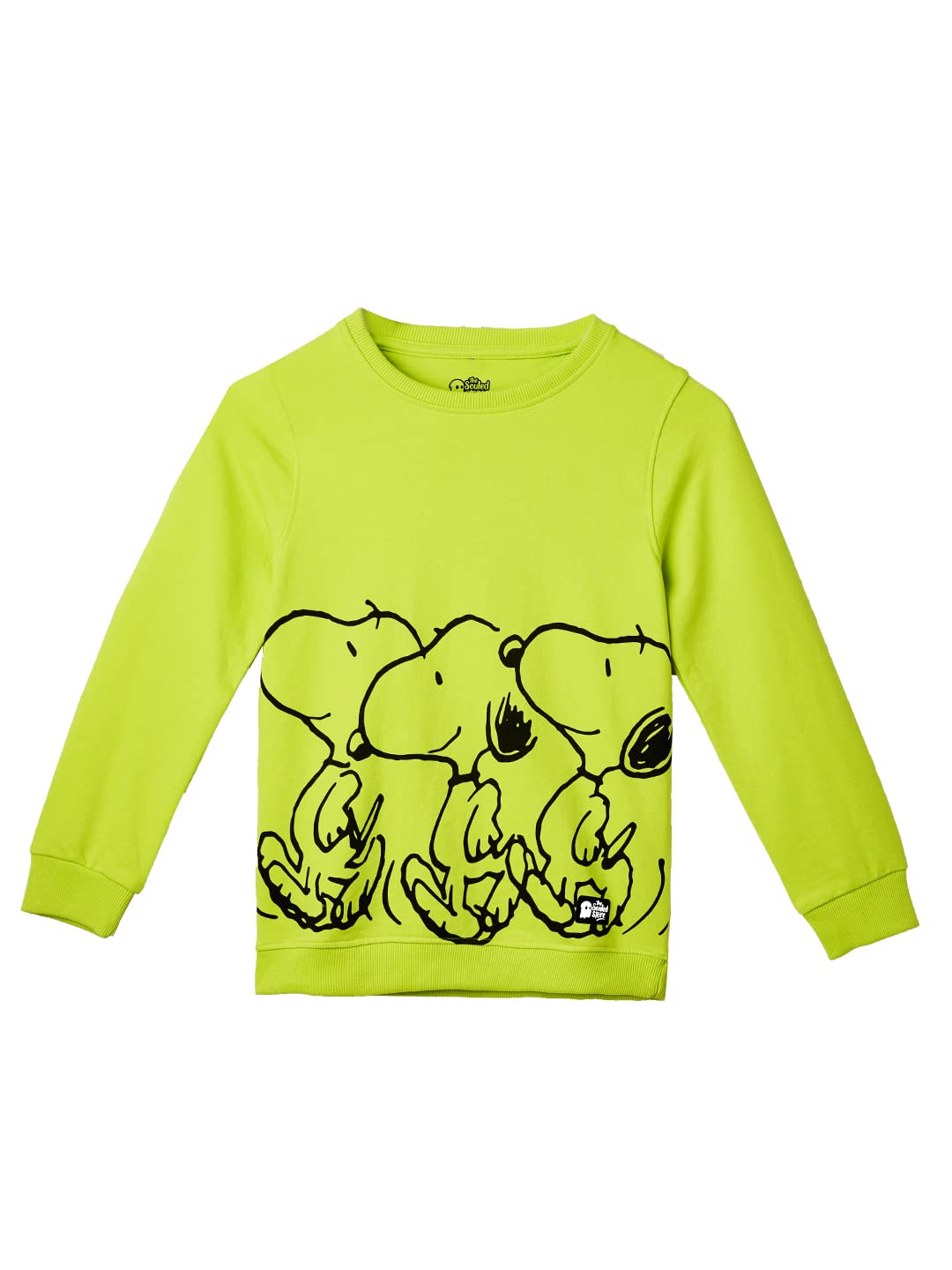 The Souled Store|Official Peanuts: Snoopy Kids and Girls Sweatshirts| Regular fit Graphic Printed| Full Sleeve|60% Cotton 40% Po