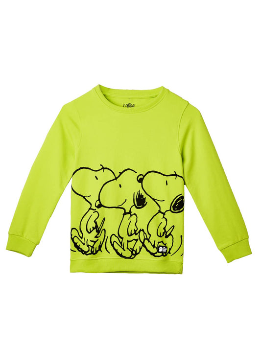 The Souled Store|Official Peanuts: Snoopy Kids and Girls Sweatshirts| Regular fit Graphic Printed| Full Sleeve|60% Cotton 40% Po