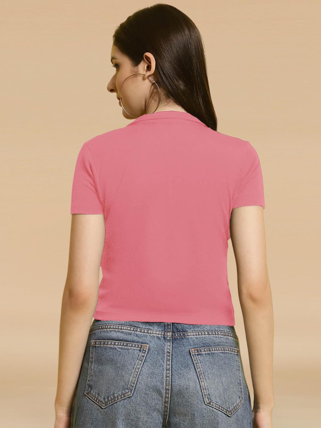 Tee Projekt Solid Stylish Casual Slim Fit Top & Tunic for Women & Girls ll College Top & T-Shirt for Women