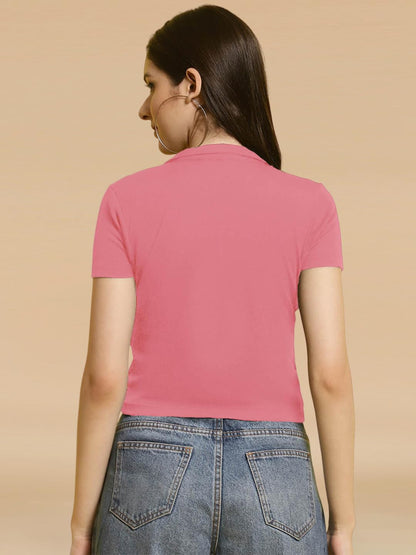 Tee Projekt Solid Stylish Casual Slim Fit Top & Tunic for Women & Girls ll College Top & T-Shirt for Women