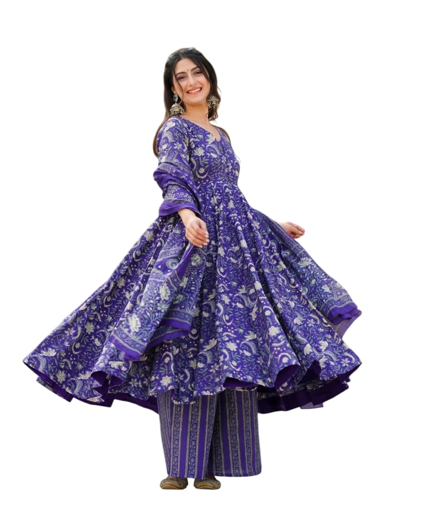 Wedani Anarkali Kurta Set for Women Blue