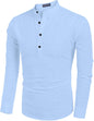 Zartha MenS Regular Fit Solid Pattern Cotton Blend Kurta With Spread Collar Long Sleeve And Standard Length | Shirt For Man Sky