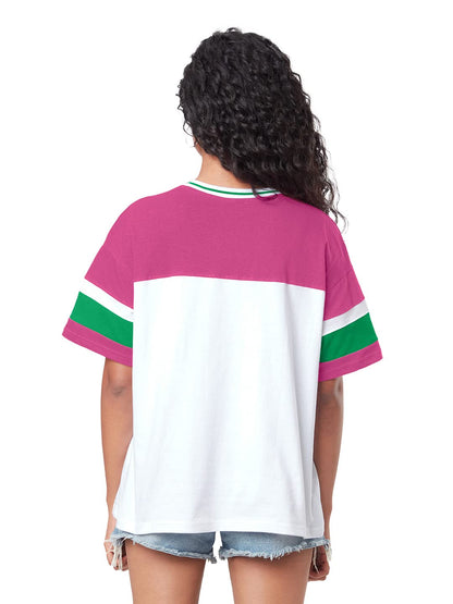 The Souled Store| Official Wonder Woman: Sports Club Women and Girl T-Shirts|Half|Oversized fit Graphic Printed |100% Cotton Mul