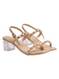 Shoetopia Embellished Rhinstone Silver Heeled Sandals For Women & Girls /Eu38