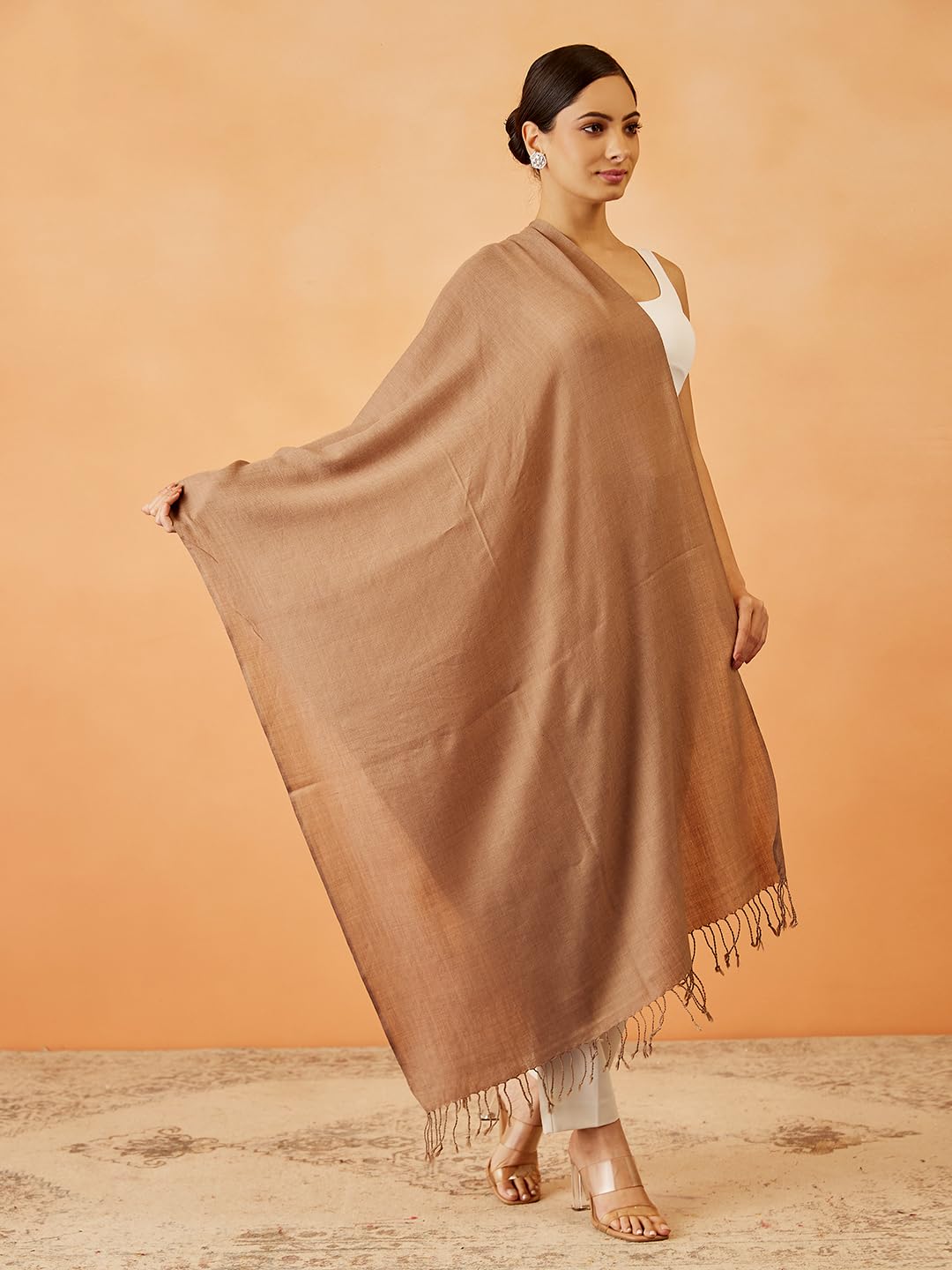 Pashmoda Women Rahmat Fine Wool Melange Stole (Size 28x80 Inches)