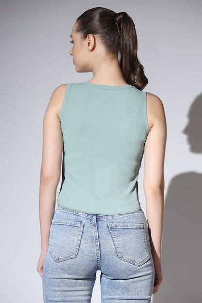 OM SAI LATEST CREATION Crop Tops for Women || Ribbed Solid Chest Printed Crop Top for Girls || Text & Hart Print with Round Neck