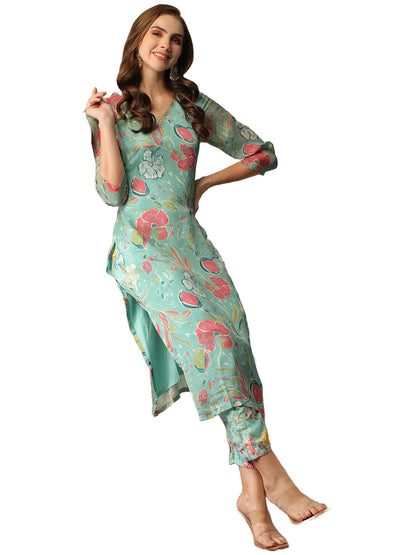 GoSriKi Cotton Blend Women Kurta With Pant