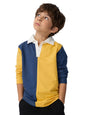 The Souled Store Solids : Blue,Mustard(Colourblock) Boys Long Sleeves Round Neck Color Blocked Relaxed Fit Cotton Sweatshirts
