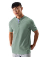 The Souled Store Solids: Sage Green Mens Regular Fit Solid Half Sleeve Cotton Green Mandarin Polos Mandarin Polos Fashionable Tr