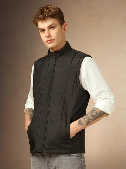 Dennis Lingo Men Regular Fit Polyester Sleeveless Solid Jackets