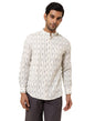 Fabindia Men White Band Collar Long Sleeves Shirt
