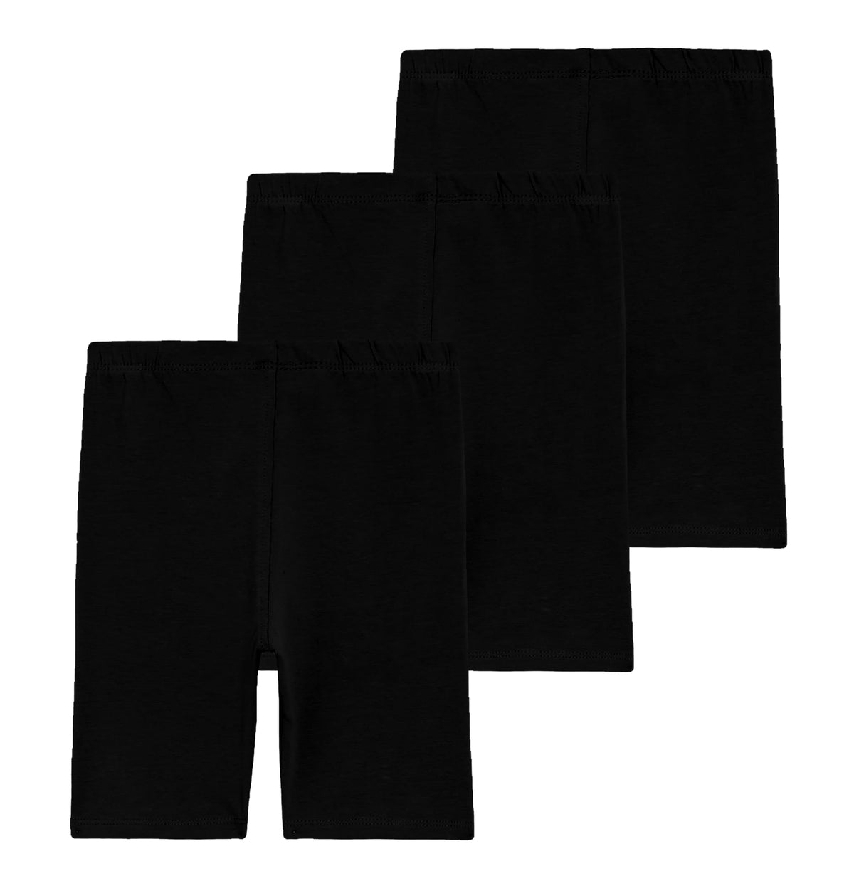 Kyda Kids GirlsS Stretchable Anti Bacterial Cycling Shorts, Yoga & Workout Gym Shorts (Pack Of 3) Black