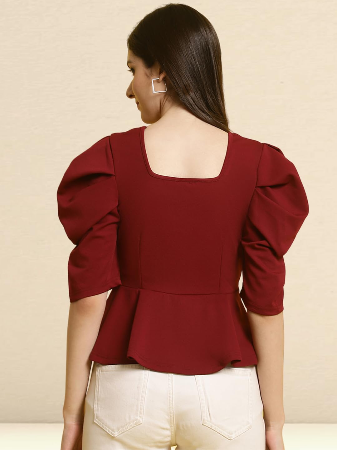 Tee Projekt Womens Casual Trendy Top with Stylish Short Puff Sleeves ll Soft & Stylish Womens Tee