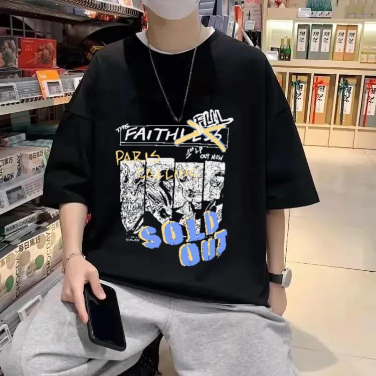Thalasi MenS Short Sleeve With Round Neck, Oversized Longline Drop Shoulder, Very Trendy Printed, Boho Style T-Shirt & Korean A