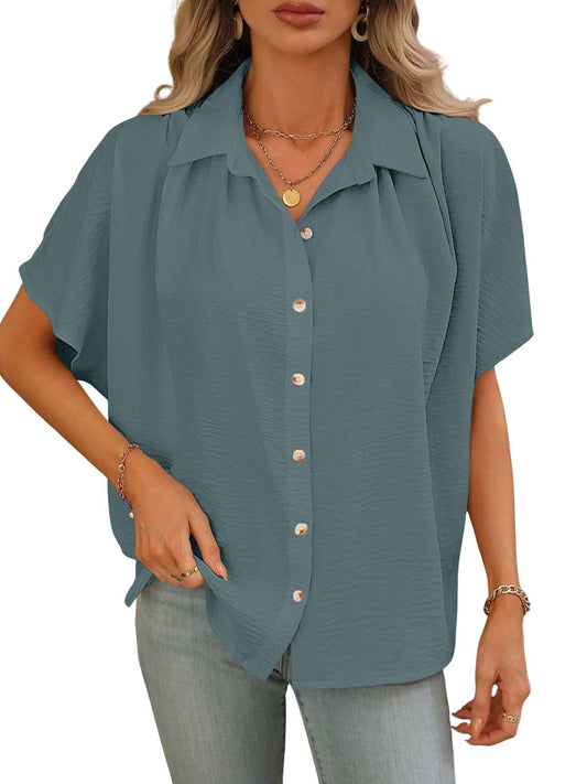 Greciilooks Regular Fit Shirt For Women (Gl-W.Top-W2405_Grey