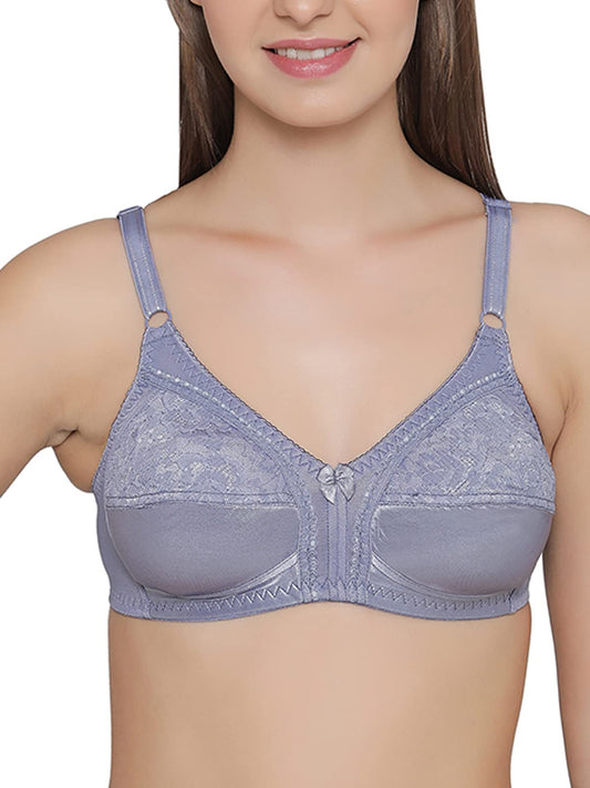 Clovia WomenS Non-Padded Non-Wired Full Cup Plus Size Bra (Br1161R01_Grey_38C)