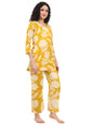 Pinkmint Pure Cotton Co Ord Set for Women l 3/4 Sleeve Printed Comfortable & Stylish Trendy Top & Bottom Matching Set Yellow