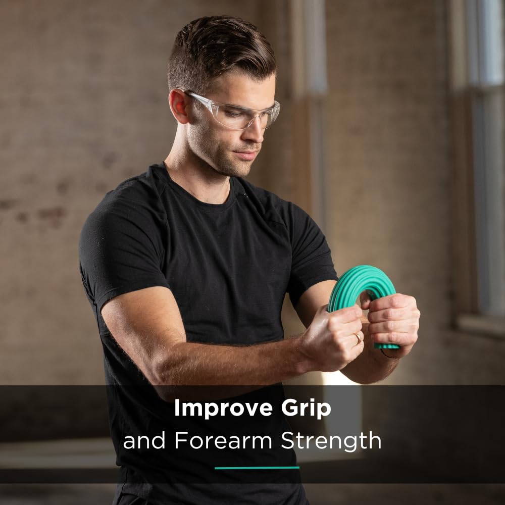 THERABAND FlexBar Tennis Elbow Therapy Bar, Medium Green Rubber, Model 13090 - Relieve Tendonitis Pain & Improve Grip Strength