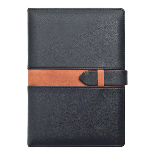 Anupam Posh A5 Ruled Journal Notebook 192 Pages 80Gsm Lined Notebook Leather Textured Pu Cover Sliding Loop Closure With Pen Loo