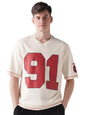 Bewakoof Heavy Duty 1.0 Official Marvel Merchandise Deadpool Men Textured Oversized Fit Half Sleeve V-Neck Blended T-Shirt_64868