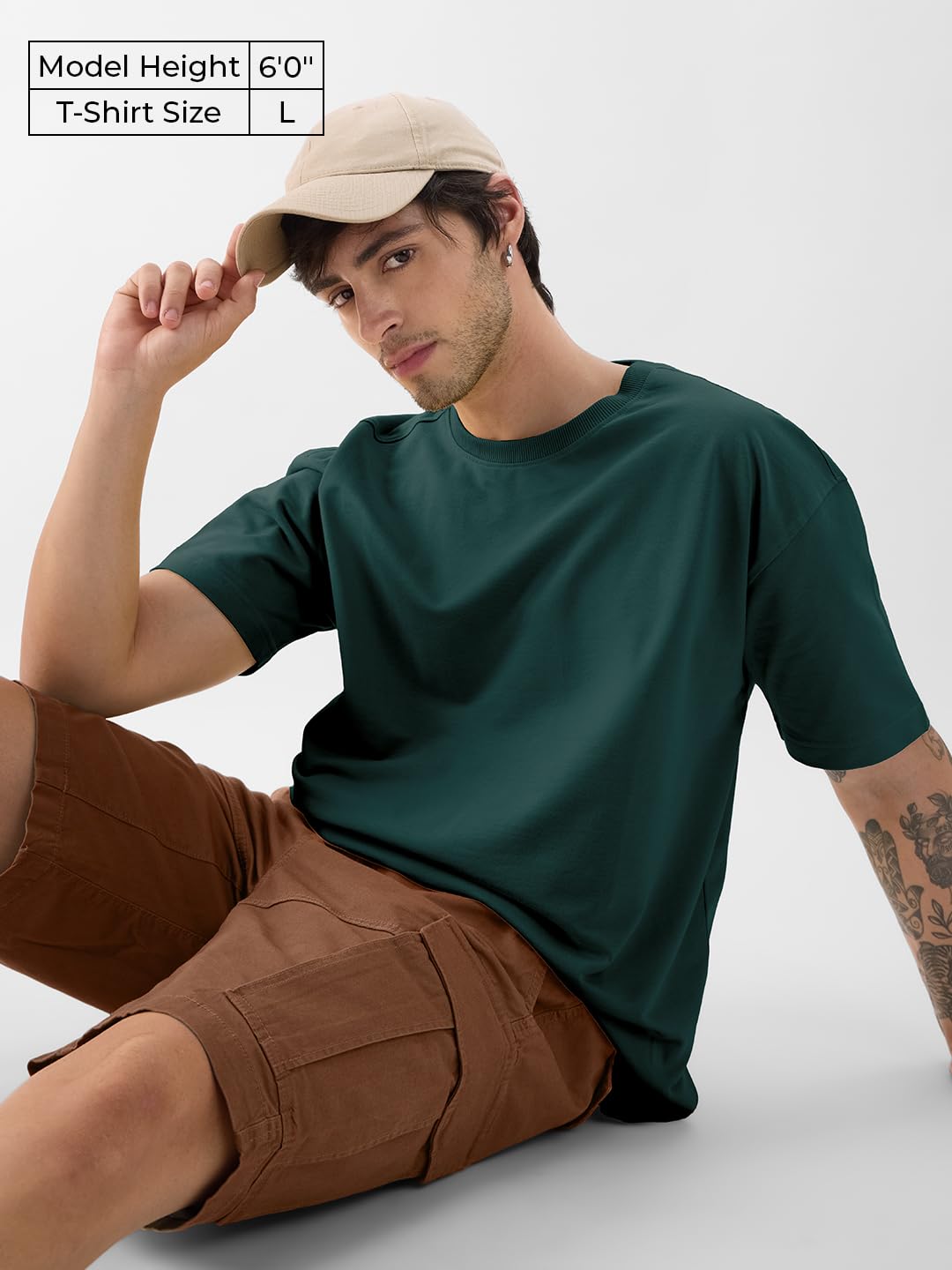 The Souled StoreSolids: Emerald GreenOversized T-Shirts