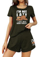 SMOWKLY Womens Cotton Half Sleeve T-Shirt & Short Pyjama Set || Printed Top & Shorts Nightsuit Pair for Women || Casual Two-Pie