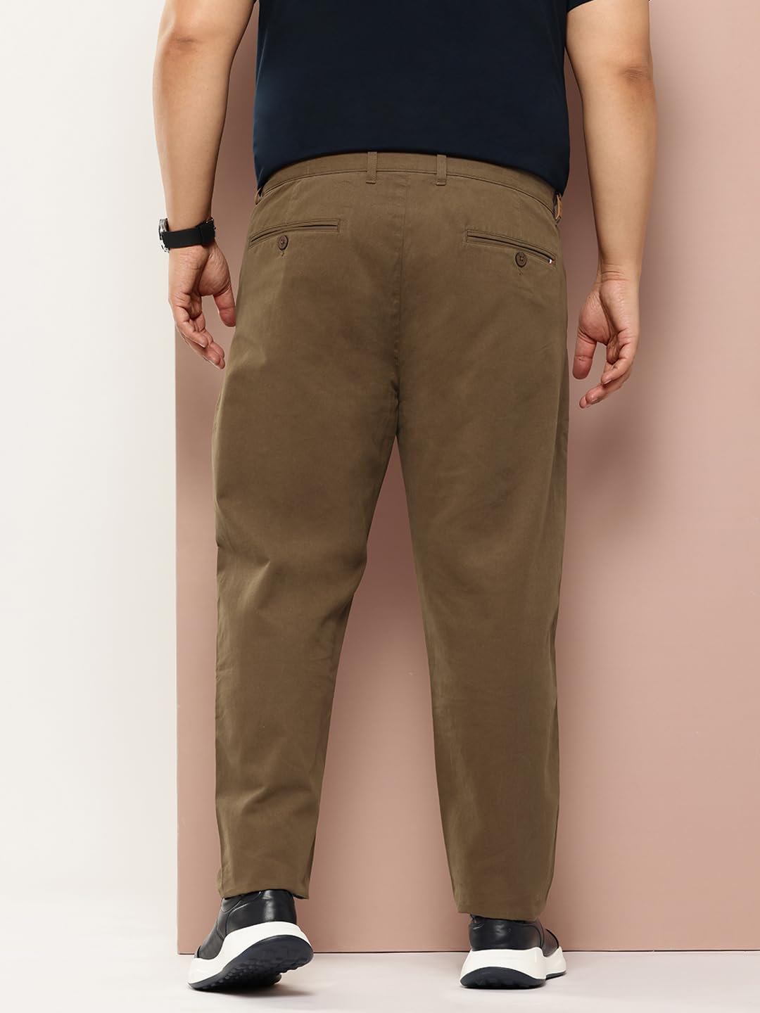 Thomas Scott Mens | Regular Fit | 100% Cotton | Soft Breathable | Chino | Trouser Pants for Men (Plus Size) (TSB095_DarkKhaki_4